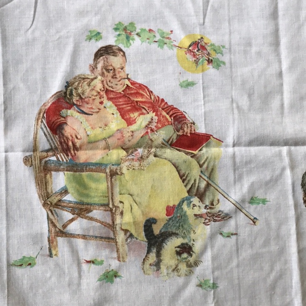 Vintage Norman Rockwell Pacific Twin Size Fitted Bed Sheet 🌺🦜🌺 Americana - Picture 4 of 8